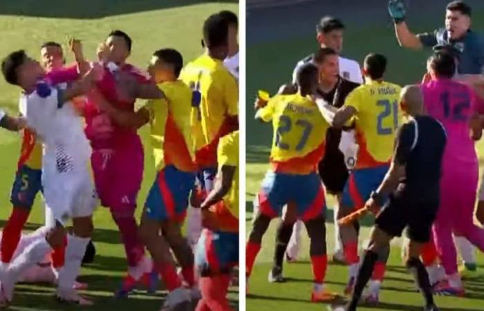 Fight between players from the Colombian and Bolivian national teams: all because of a hit on Luis Díaz
