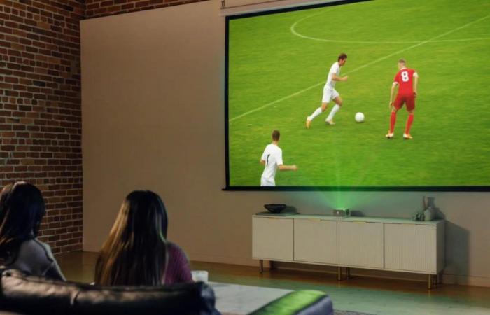 The mini laser projector to have a gigantic 120-inch screen where you can watch the Euro Cup in a big way