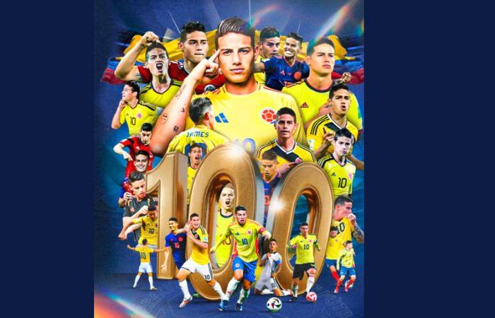 James Rodríguez reached 100 games with the Colombian National Team