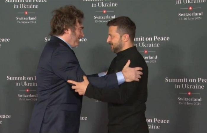 The meeting of Javier Milei and Volodimir Zelensky at the Ukraine peace summit