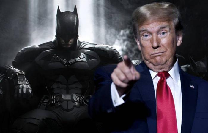 This was the surreal meeting of Christian Bale as Batman with Donald Trump
