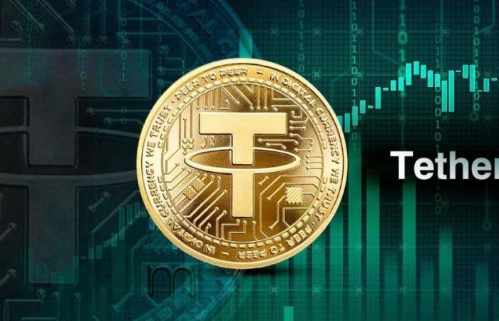 How the value of the cryptocurrency tether has changed in the last day