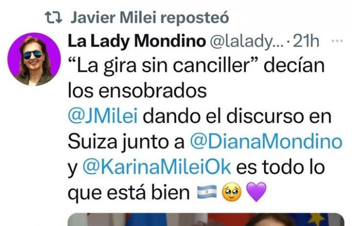 In the midst of Diana Mondino’s exit versions, Milei supported the Chancellor with a retweet