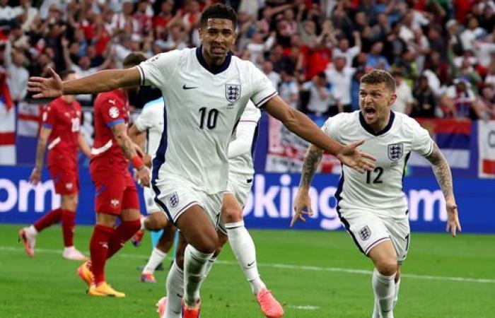 England defeats Serbia and leads the group (0-1)