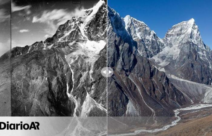 Photos from a hundred years of climbing Everest show the impact of melting ice: “It is a crime scene”