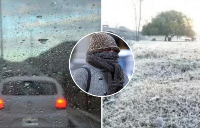A cold week began with rain and snowfall in Chubut