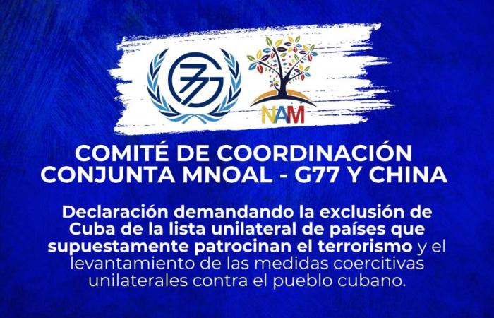 Radio Havana Cuba | Non-Aligned Countries and G77 and China demand the exclusion of Cuba from the list of countries sponsoring terrorism