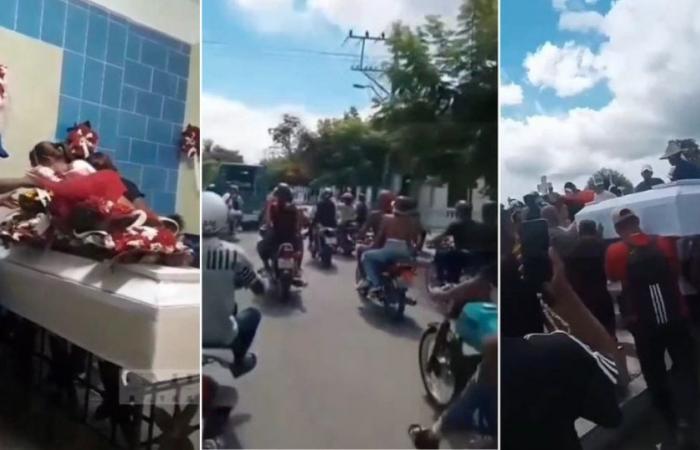Emotional farewell to a motorcyclist who died in a traffic accident in Santiago de Cuba