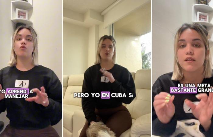 Young woman reflects on TikTok about things she could have done in Cuba that would have helped her when she arrived in the USA