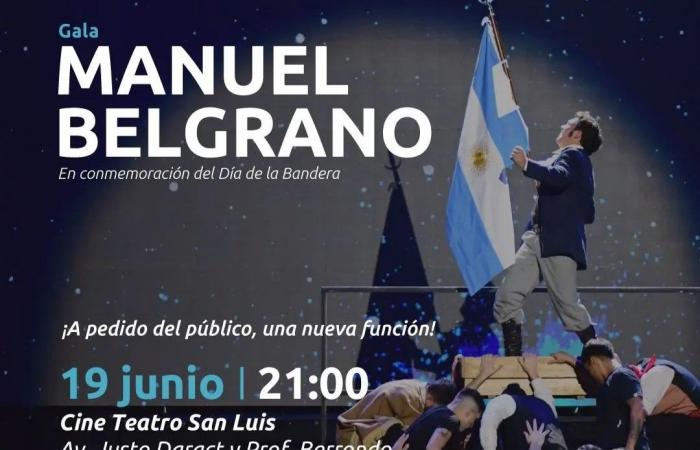 They will hold the ‘Manuel Belgrano’ Gala at the San Luis Theater Cinema