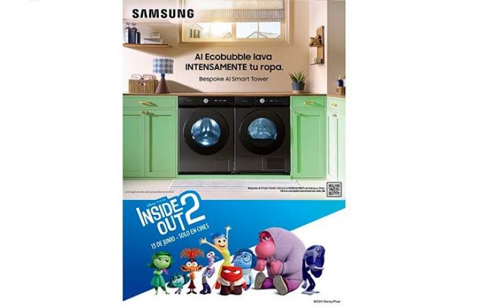 Samsung partners with Disney and Pixar to launch video dedicated to its BESPOKE Smart Tower AI washer and dryer alongside “Inside Out 2”