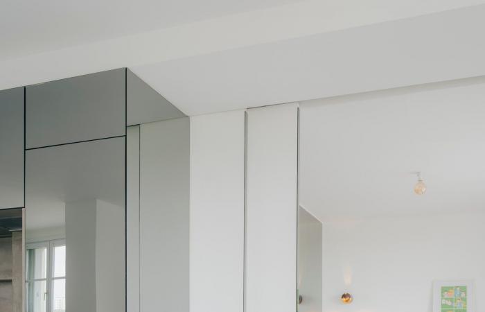 A small minimalist apartment grows thanks to its use of mirrors