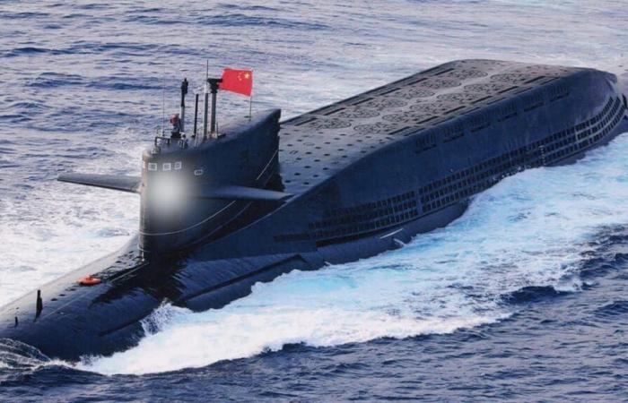 Chinese Navy Type 094 ballistic missile submarine transits Taiwan Strait
