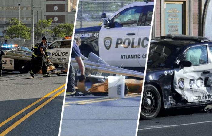 Atlantic City Police Cars Involved in Accident That Knocked Down Traffic Lights – Telemundo 62