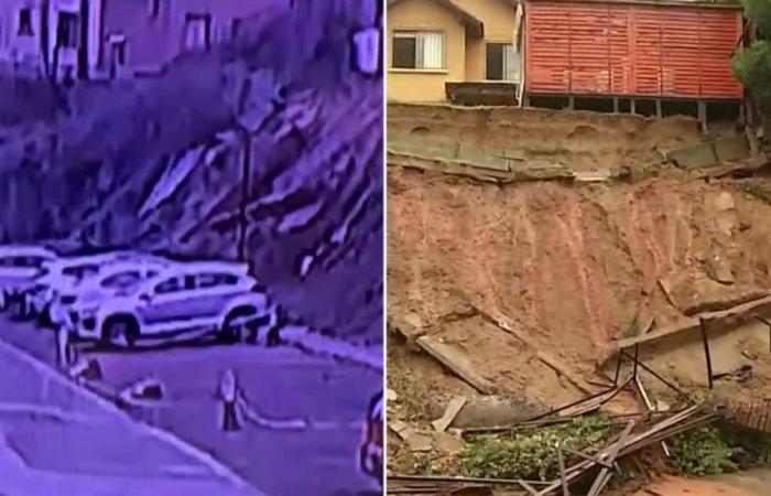 Video shows exact moment when the hillside collapsed in Curauma