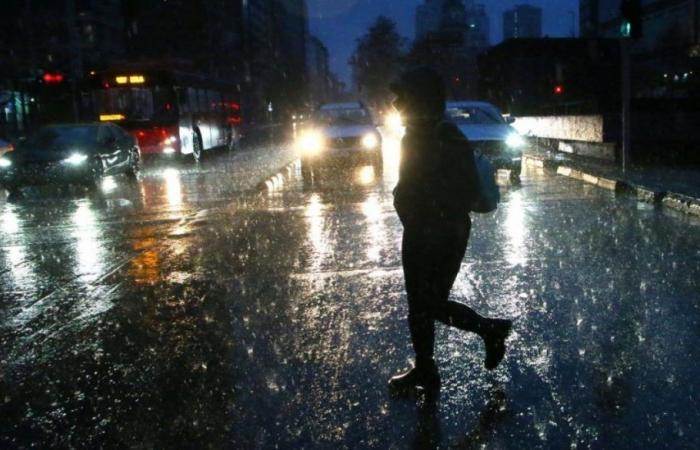 The data of millimeters of rain in Santiago this Friday