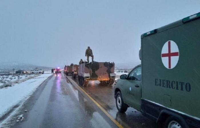 Snow storm in Patagonia: this is how the Argentine Army works in evacuations