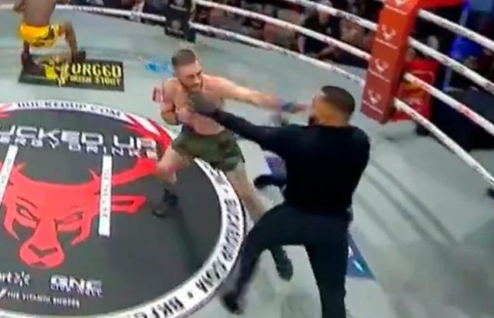 He lost by knockout, was stunned and attacked the referee with blows: the unusual reaction of a boxing fighter without gloves