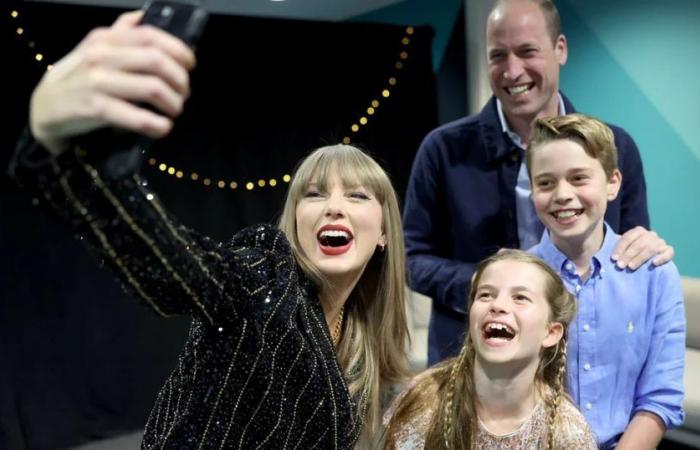 Taylor Swift posed with Prince William and her children after a concert in London