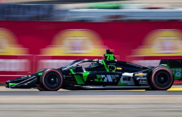 Agustín Canapino finished 18th on his return to IndyCar in Laguna Seca: the two dangerous maneuvers that relegated him
