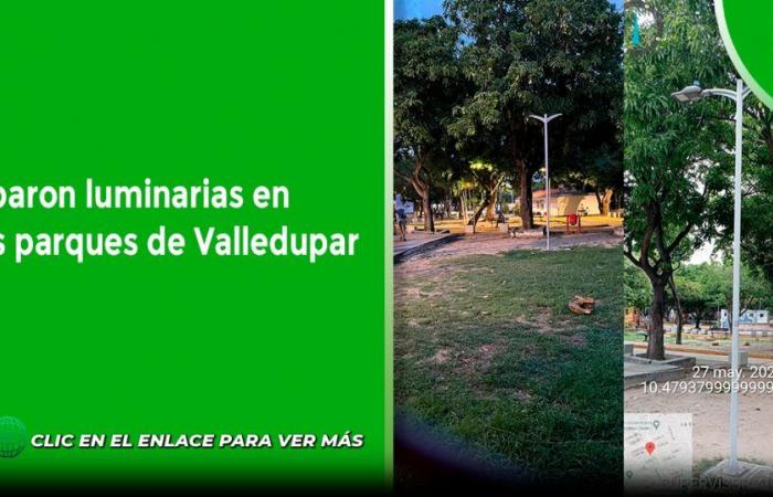 Light fixtures were stolen in three parks in Valledupar