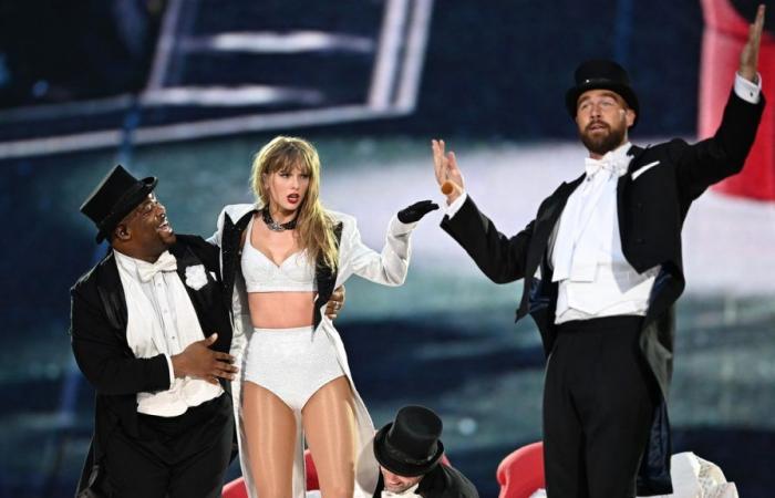Taylor Swift brought Travis Kelce on stage at her London concert in a romantic moment