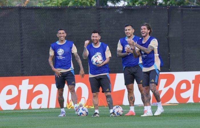 Argentina had its last training session in New Jersey, prior to Chile