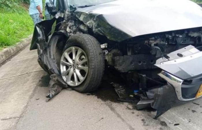 He suffered microsleep and crashed into a construction separator on the Manizales road