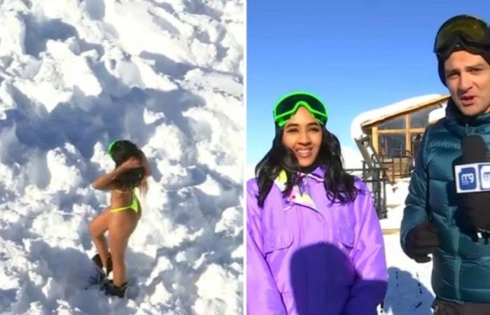 They capture a tourist in ‘Mucho Gusto’ taking photos in a swimsuit at -6 °C in Farellones