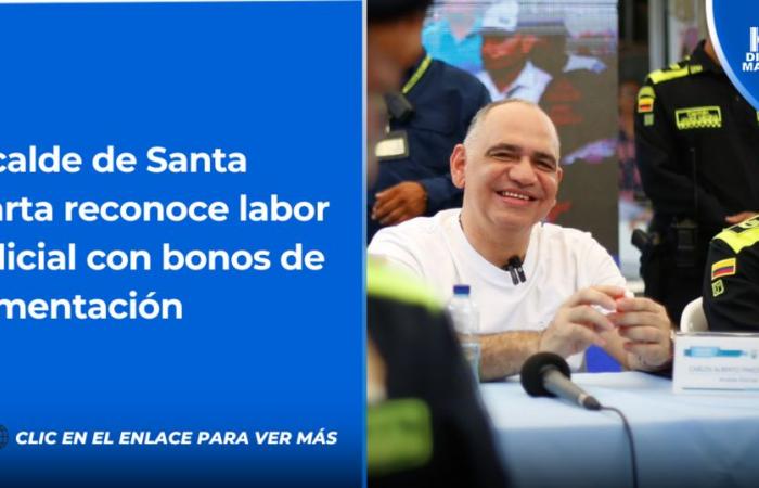 Mayor of Santa Marta recognizes police work with food vouchers