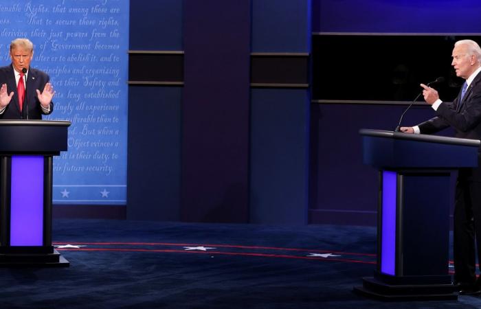 Last minute of the presidential debate between Biden and Trump on CNN