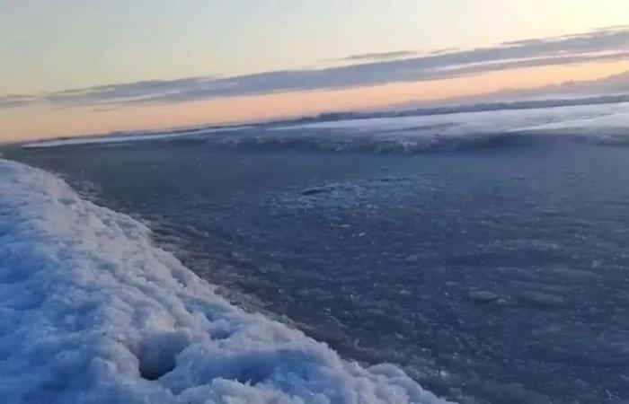 Impressive images of a sea that froze in Argentina