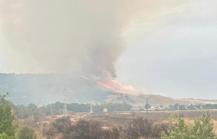 A large fire devours the Cerro del Viso in Alcalá de Henares