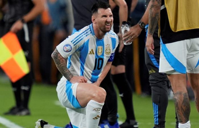 CONCERN for Lionel Messi: he had to be treated by the doctor in the first half against Chile