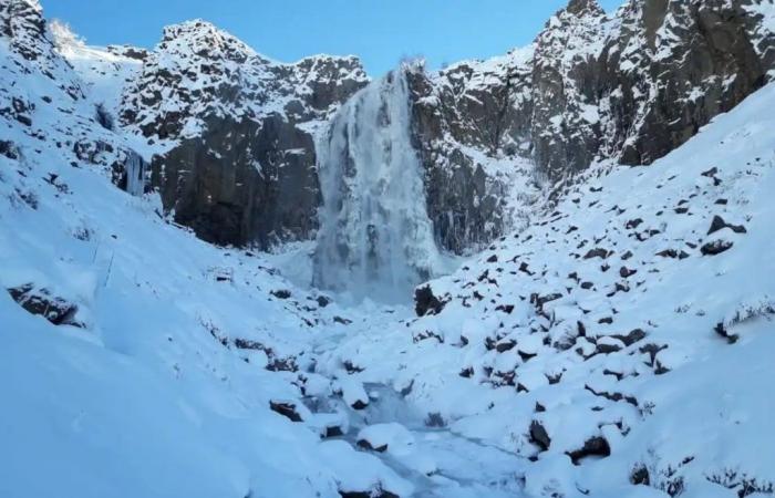 a frozen waterfall, roofs blown off, routes cut and classes suspended