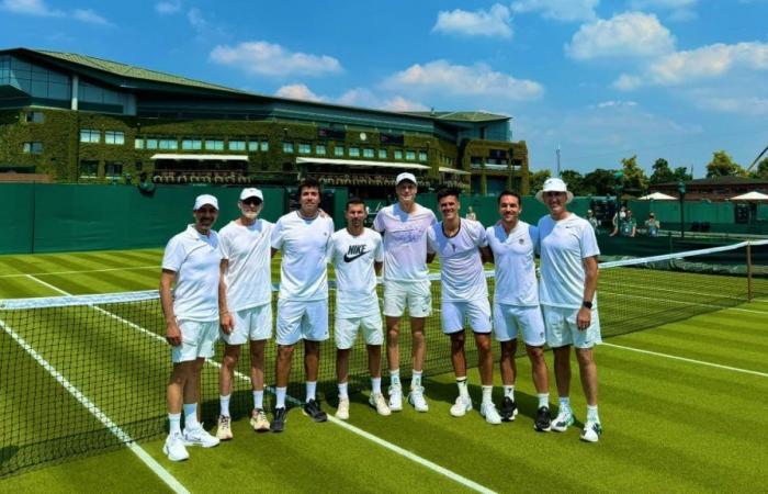 After training with Djokovic, Fede Coria practiced with Sinner in the run-up to Wimbledon 2024