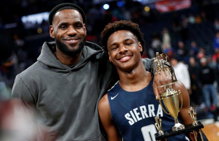 Bronny James was chosen by the Los Angeles Lakers in the NBA Draft and will play with dad LeBron