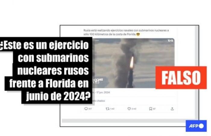A 2018 Russian military exercise is wrongly presented as taking place in 2024 near Florida