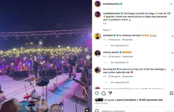 Oniel Bebeshito thanks his audience after concert