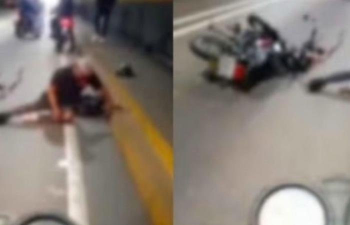 Horror! Motorcyclist lost almost all of his face after skidding in a tunnel: he did not faint