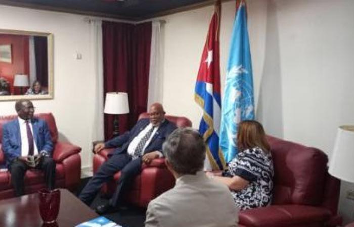 The president of the UN General Assembly begins a visit to Cuba