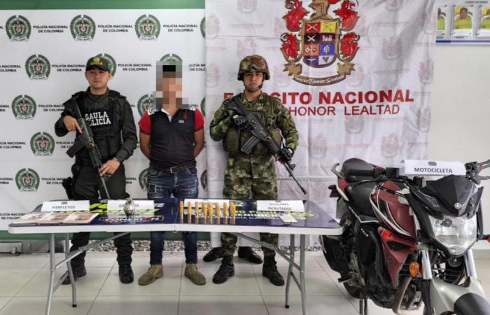 Captured in Recetor alias ‘Gedioco’, ELN and FARC militiaman