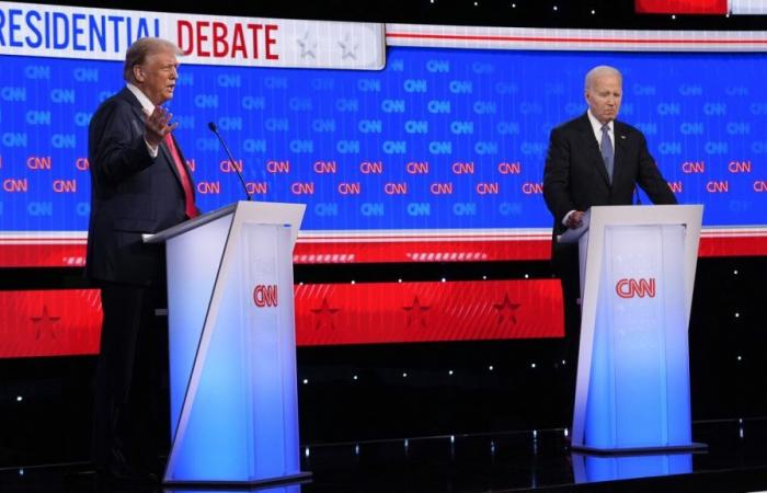 A sometimes hesitant Biden sought confrontation in debate with Trump, but raised doubts