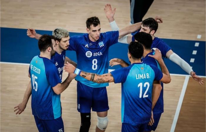 On which channel is Argentina vs. Slovenia broadcast for the Nations League volleyball quarterfinals?