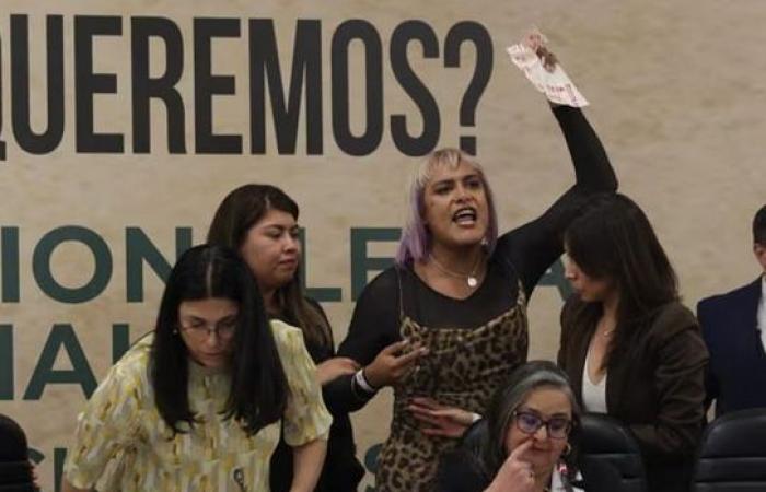Deputy María Clemente organizes a protest in the middle of a forum on the reform of the Judicial Branch