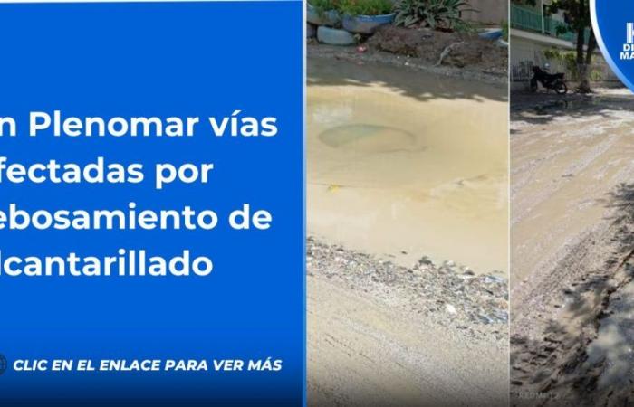 In Plenomar, roads affected by sewer overflow