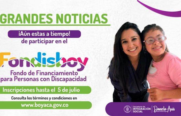 Deadline for the call for applications for the Financing Fund for people with disabilities, FONDISBOY, has been extended