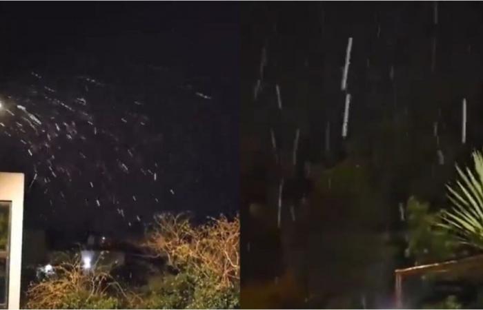Videos of the snowfalls that were recorded in Mar del Plata