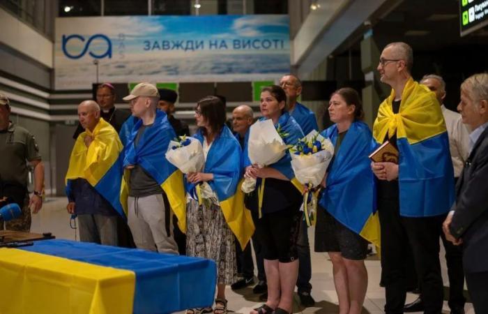 Ten civilians released after years of captivity in Russia have arrived in Ukraine