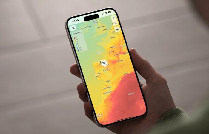 how to see the maximum temperature map from your iPhone